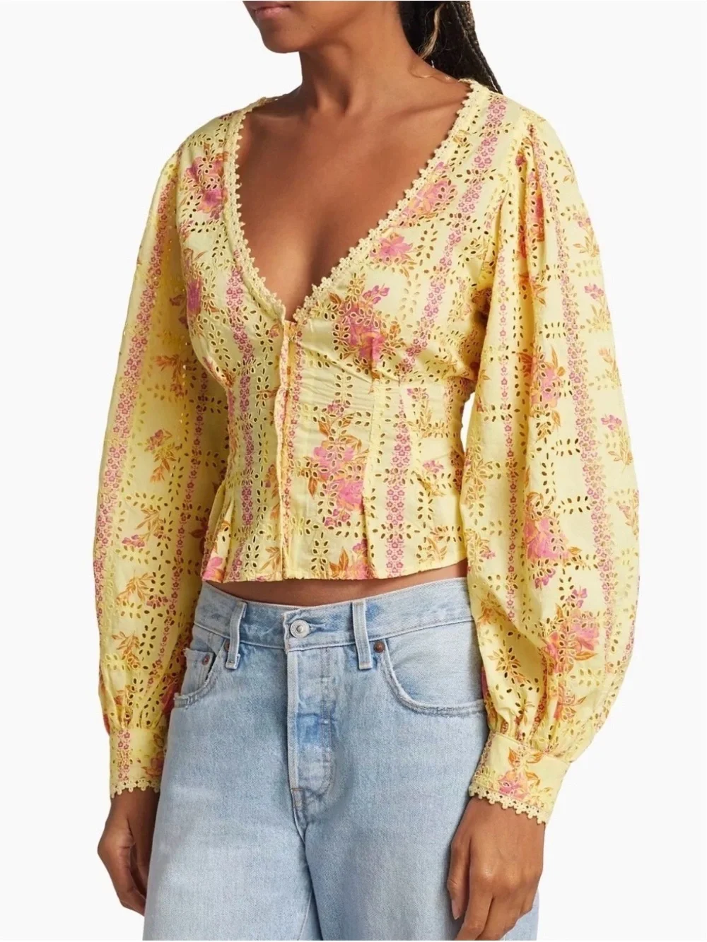 Free People Blossom Eyelet Top